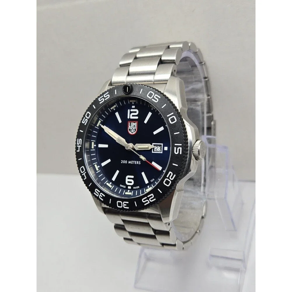 Mens Luminox Pacific Diver 48mm Blue Dial Steel Watch Sapphire Swiss New Battery